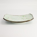 Green Cosmos Oblong Plate 22x14.5x2.3cm Q285/GC 6/36